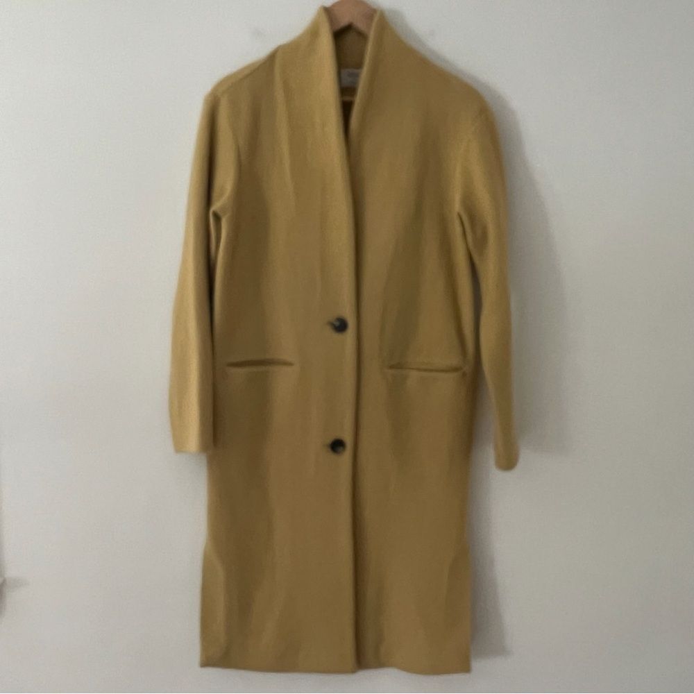 Wilfred Aritzia Jacket Coatigan 100% Merino Wool Butter Yellow Size Small
